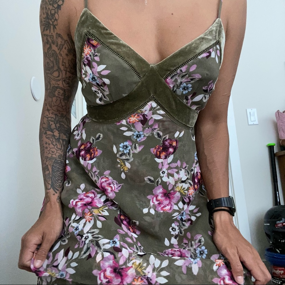 WHITE HOUSE BLACK MARKET. Olive Green Mini Dress